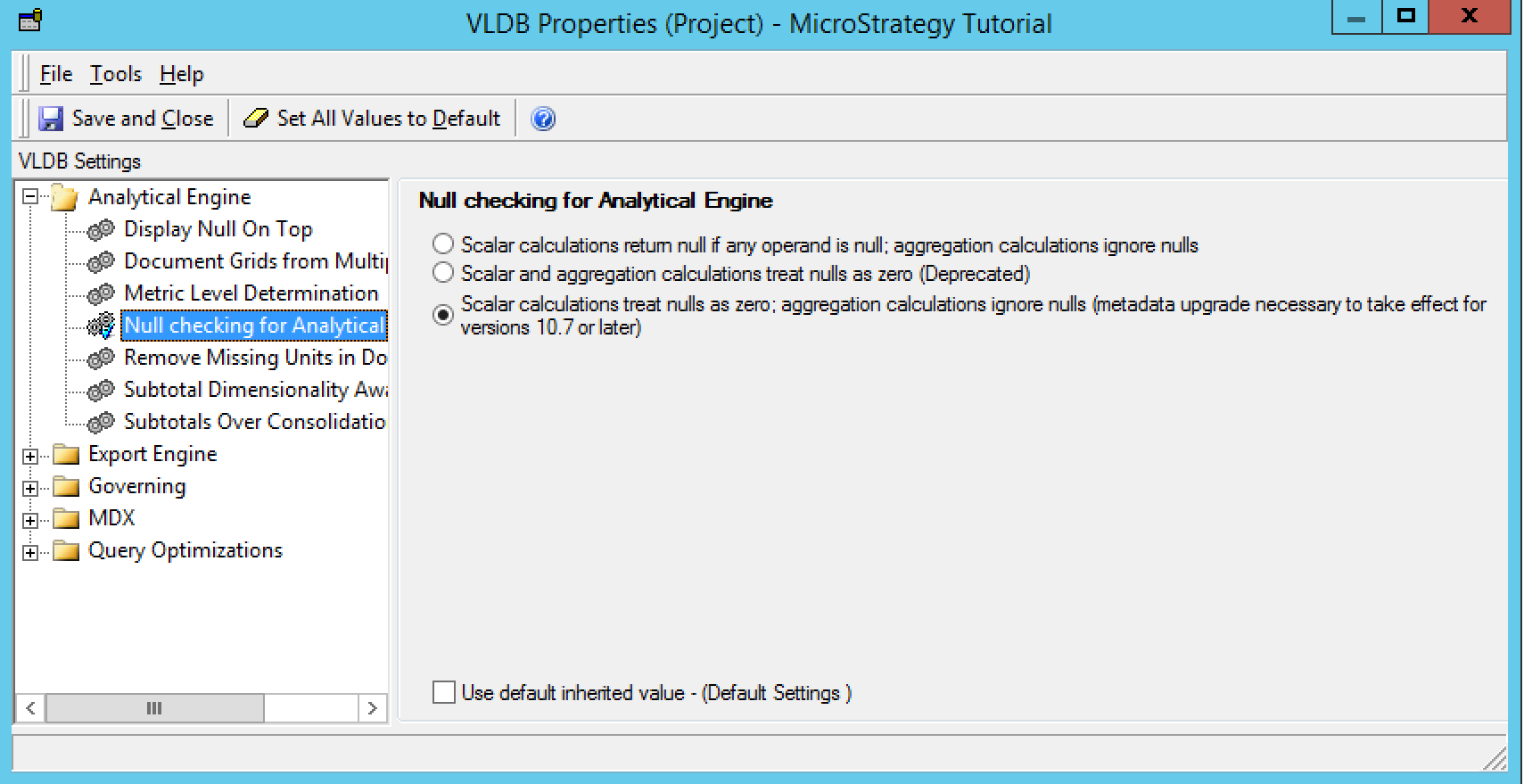 Null Checking for Analytical Engine