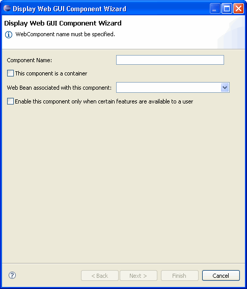 Gui List Display Display Web GUI Component Wizard (Create)
