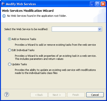 Web Services Modification Wizard