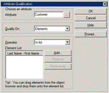 Answering a prompt by defining a filter based on an attribute