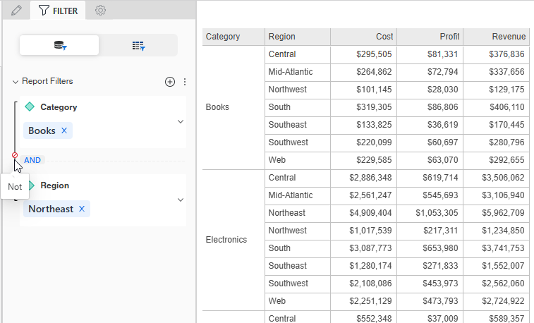 Add a Report Filter