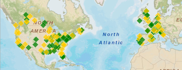 ESRI の地図ウィジェットの例
