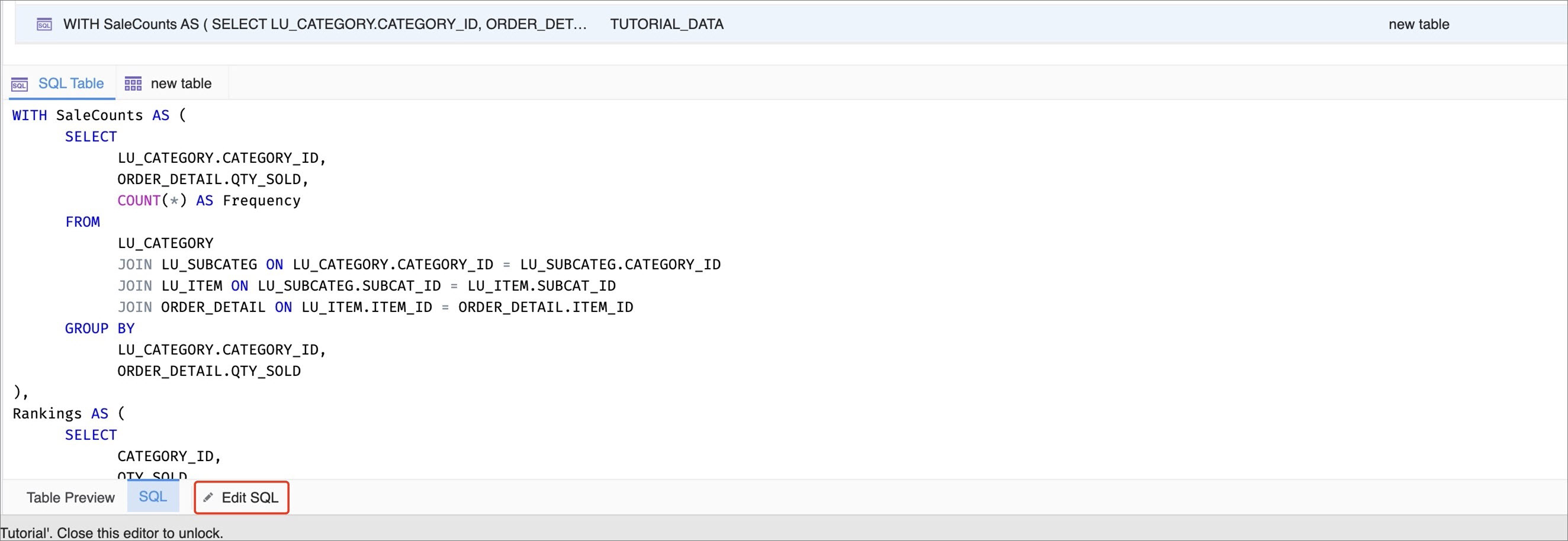 Freeform-SQL-Tabellen verstehen